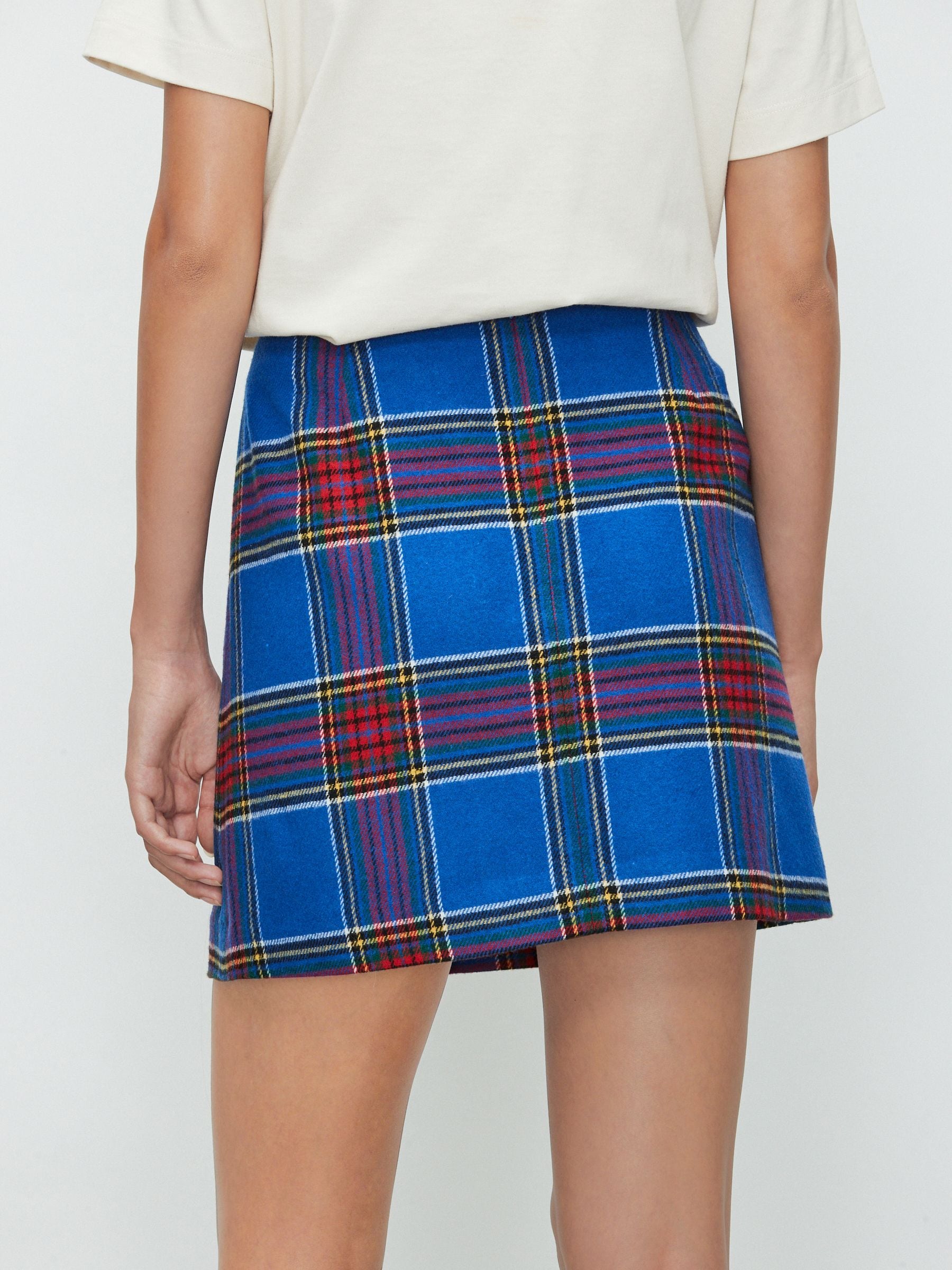 Buy Blue/Red Check Mini Skirt With Wool from Next USA