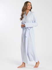 Loungeable Blue Waffle 100% Cotton Robe - Image 1 of 5
