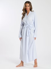 Loungeable Blue Waffle 100% Cotton Robe - Image 3 of 5