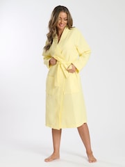Loungeable Yellow 100% Cotton Waffle Robe - Image 1 of 4