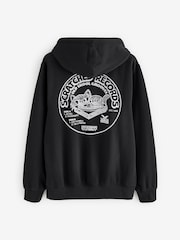 Vans Mens Scratched Records Pullover Black Hoodie - Image 2 of 2