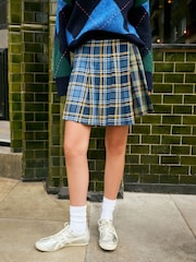 Blue/Green Spliced Check Mini Skirt - Image 2 of 7