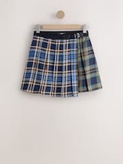 Blue/Green Spliced Check Mini Skirt - Image 5 of 7