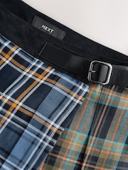Blue/Green Spliced Check Mini Skirt - Image 6 of 7