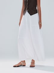 White Tiered Maxi Skirt - Image 3 of 6