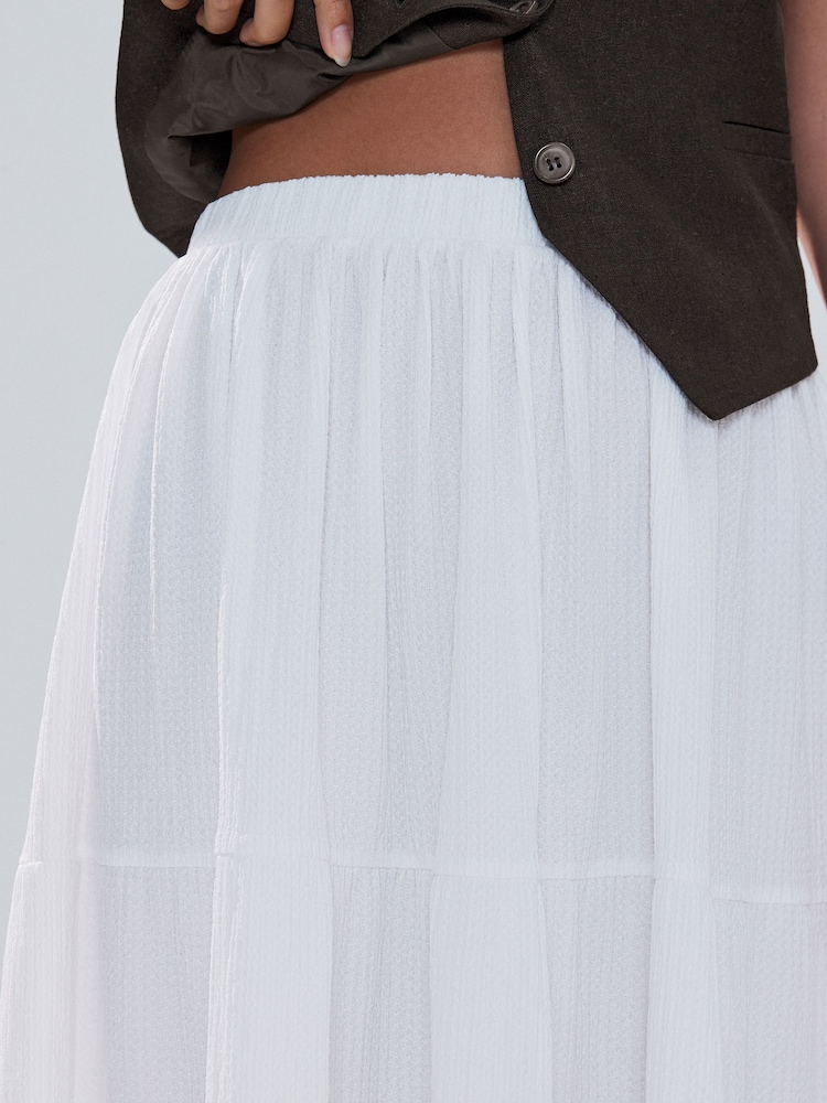 White Tiered Maxi Skirt - Image 6 of 6