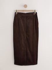Chocolate Brown N. Premium Cord Column Skirt - Image 5 of 7