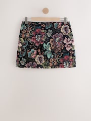 Preto - Mini Tapestry Jacquard Skirt - Imagem 1 de 1
