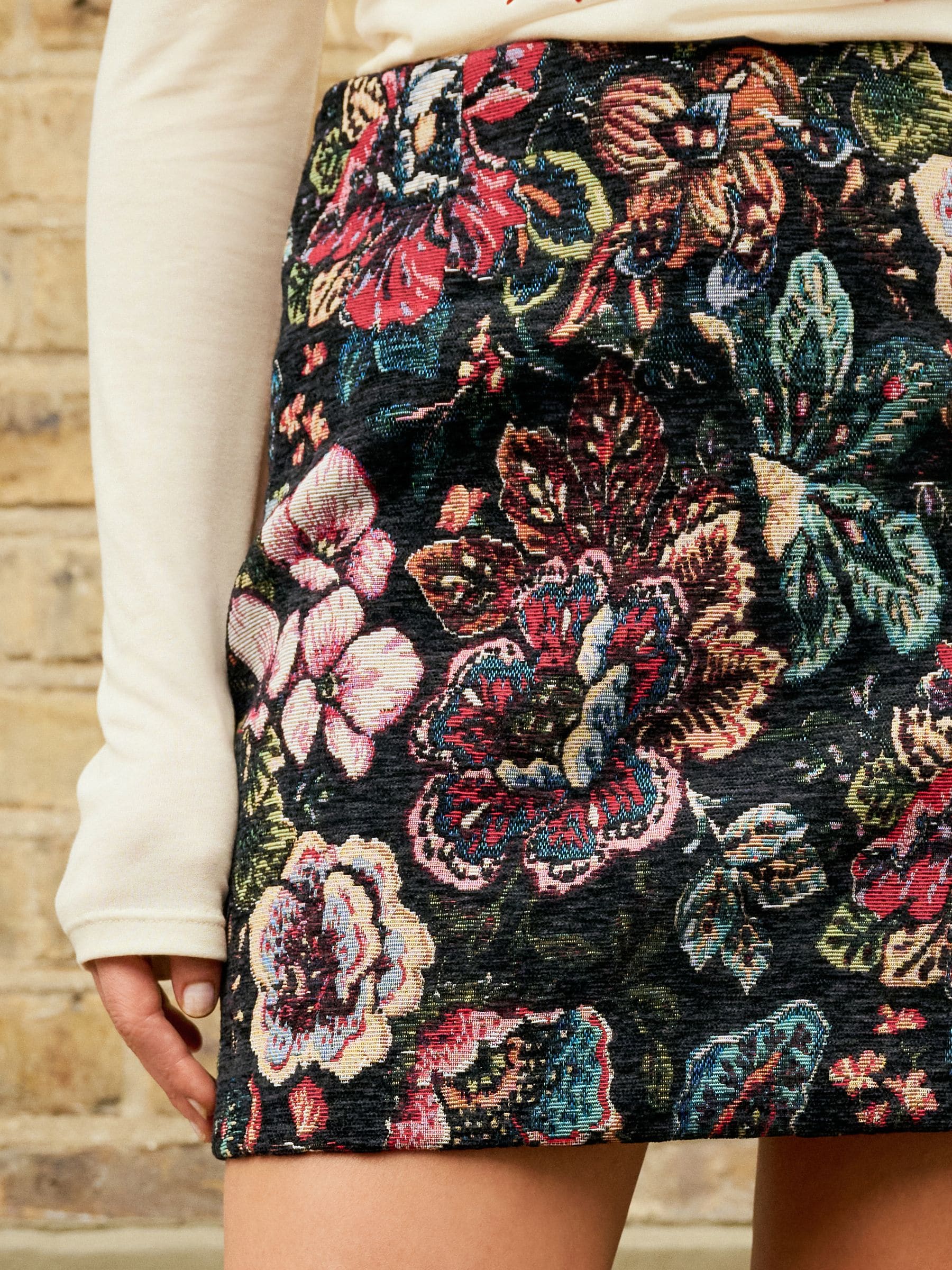 Buy Black Mini Tapestry Jacquard Skirt from Next USA