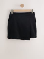 Preto - Mini saia wrap com cordão - Imagem 1 de 3