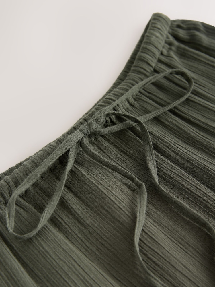 Khaki Green Boho Tiered Midi Skirt - Image 3 of 3
