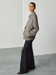 Black Tailored Ponte Flare Trousers - Image 4 of 8