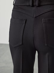 Black Tailored Ponte Flare Trousers - Image 6 of 8