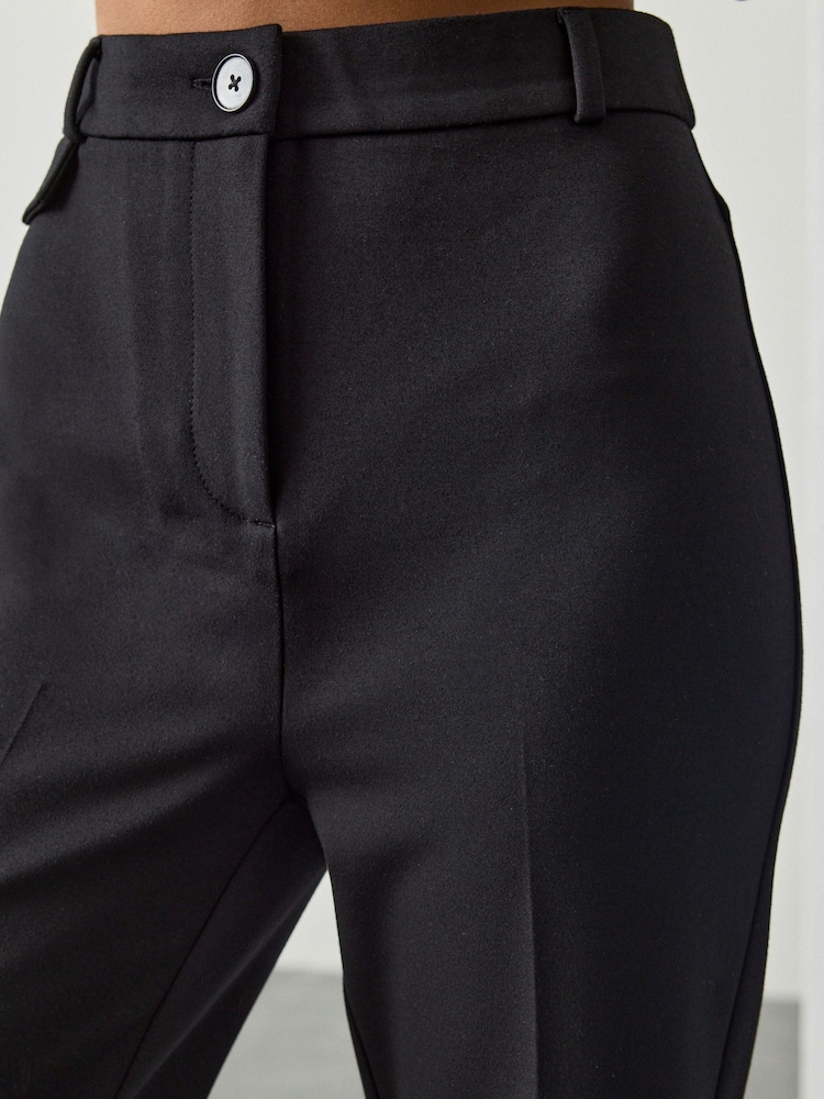 Black Tailored Ponte Flare Trousers - Image 8 of 8