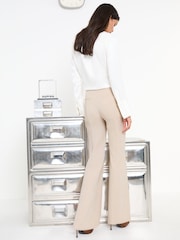 Friends Like These Neutral Petite Premium Bootcut Seam Detail Tailored Trousers - Image 4 of 5