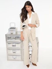 Friends Like These Neutral Petite Boyfriend Premium Tailored Blazer - Image 4 of 5