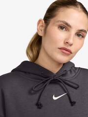 Nike Thunder Grey Oversized Mini Sportswear Phoenix Fleece Swoosh Pullover Hoodie - Image 3 of 3
