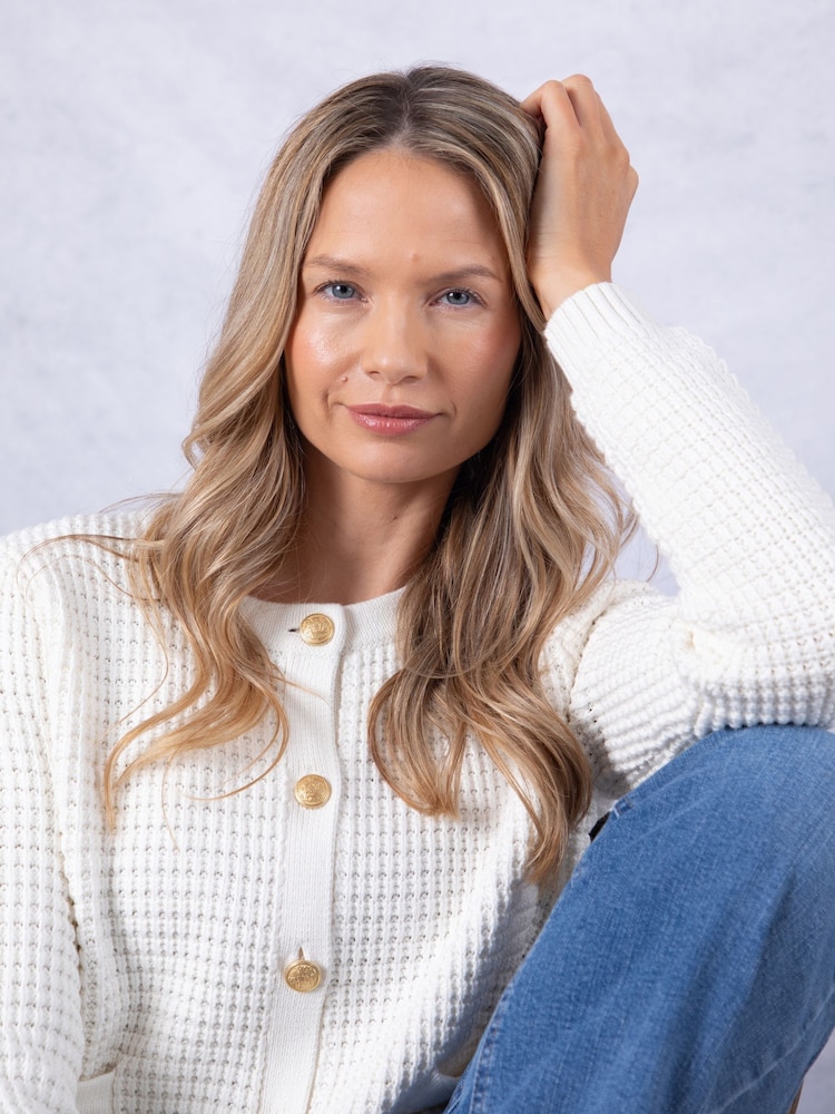 Lakeland Clothing Beverley Knitted White Cardigan - Image 1 of 9 Lakeland Clothing Beverley Knitted White Cardigan - Image 1 of 9