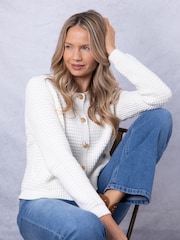 Lakeland Clothing Beverley Knitted White Cardigan - Slika 3 iz 9