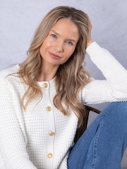 Lakeland Clothing Beverley Knitted White Cardigan - Slika 9 iz 9