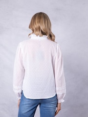 Lakeland Clothing Prairie Long Sleeve 100% Cotton White Blouse - Image 3 of 9