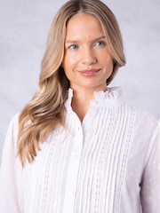 Lakeland Clothing Prairie Long Sleeve 100% Cotton White Blouse - Image 4 of 9
