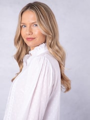 Lakeland Clothing Prairie Long Sleeve 100% Cotton White Blouse - Image 7 of 9