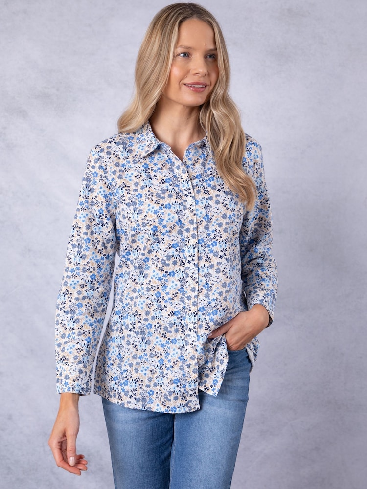 Lakeland Clothing Lark Floral Print 100% Cotton Shirt - Image 1 of 7