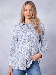 Lakeland Clothing Lark Floral Print 100% Cotton Shirt - Image 6 of 7