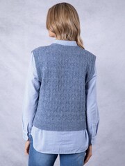 Lakeland Clothing Blue Paloma Knitted Vest - Image 6 of 9