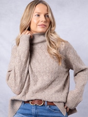Lakeland Clothing Nude Arleigh Knitted Funnel Neck Jumper - Image 1 of 9