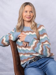Lakeland Clothing Blue Lily Striped Jumper - Image 1 of 8