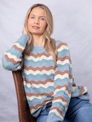 Lakeland Clothing Blue Lily Striped Jumper - Image 2 of 8