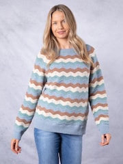 Lakeland Clothing Blue Lily Striped Jumper - Image 3 of 8