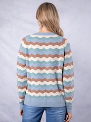 Lakeland Clothing Blue Lily Striped Jumper - Image 5 of 8