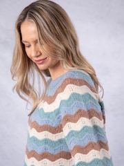Lakeland Clothing Blue Lily Striped Jumper - Image 7 of 8