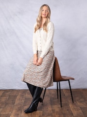 Lakeland Clothing Cream Marigold Pointelle Crochet Cardigan - Image 8 of 9