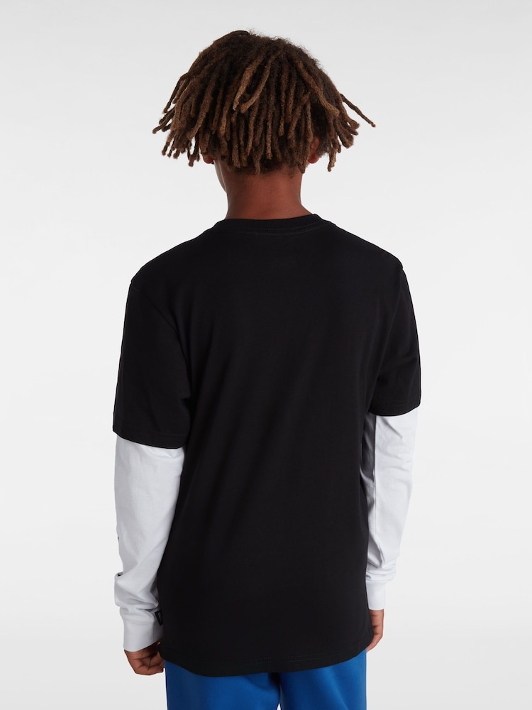 Vans Boys Long Sleeve Check Black T-Shirt - Image 2 of 6
