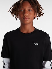 Vans Boys Long Sleeve Check Black T-Shirt - Image 4 of 6