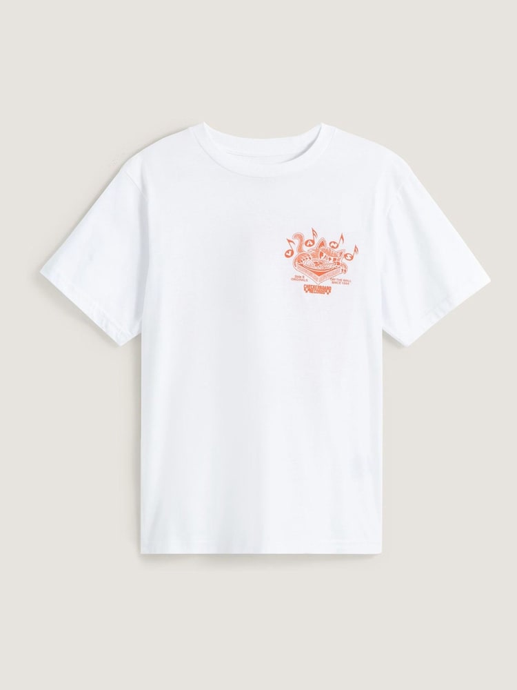 Vans Boys Scratched Records Short Sleeve White T-Shirt - Image 1 of 2