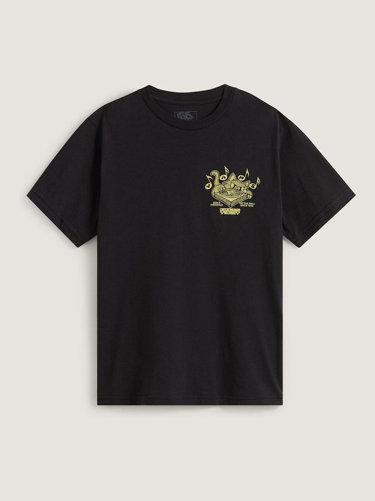 Vans Boys Scratched Records Short Sleeve Brown T-Shirt - Image 1 of 2