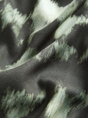 Khaki Green Leopard Print - Long Sleeve Tie Waist Shirt Dress - Imagem 2 de 3