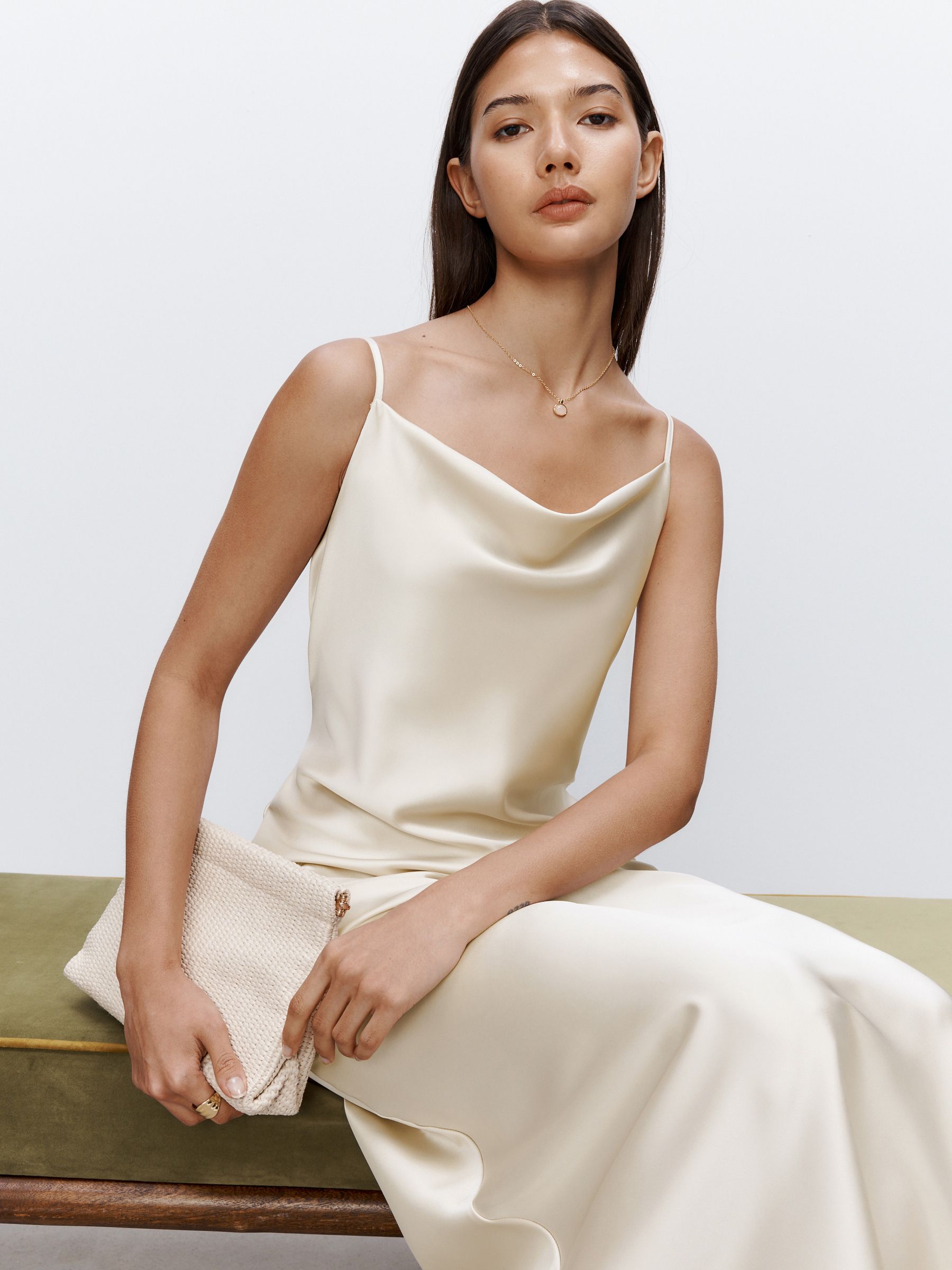 Buy Champagne Gold Satin Cowl Neck Wedding Guest Bridesmaid Maxi Dress from  Next USA