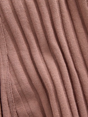 Chocolate marrom - Mini Ribbed Long Sleeve Scoop Neck Dress - Imagem 6 de 6