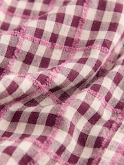 Red/White Check Collar Tie Waist Mini Shirt Dress - Image 2 of 2