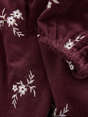 Borgonha Vermelho/Branco Floral - Vestido mini de manga comprida com cordão - Imagem 3 de 3