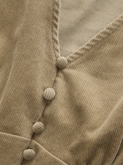 Verde cáqui - Vestido mini de manga comprida com cordão - Imagem 2 de 4