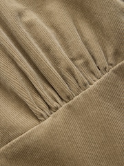Verde cáqui - Vestido mini de manga comprida com cordão - Imagem 3 de 4