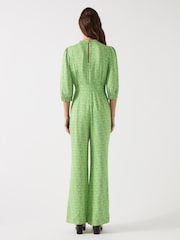 LK Bennett Naomi Jelly Bean & Italian Straw Viscose Swirl Print Crepe Jumpsuit - Imagen 3 de 5