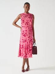 LK Bennett Rhoda Desert and Rio Viscose Wildflower Bow Blouse - Imagen 3 de 4